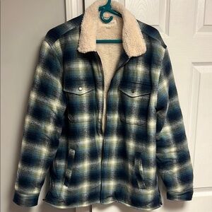 A. Plaid Sherpa-Lined Jacket